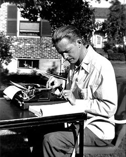 Robert Arthur Jr. at work during 1950.