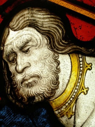 Thornton's depiction of St John the Baptist, from the Great East Window of York Minster, showing his characteristic treatment of faces St John the Baptist, Great East Window of York Minster, by John Thornton.jpg