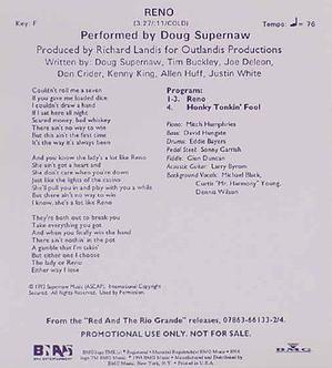 <span class="mw-page-title-main">Reno (Doug Supernaw song)</span> 1993 single by Doug Supernaw