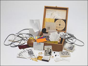 Flux Year Box 2, c.1967, a Flux box edited and produced by George Maciunas, containing works by many early Fluxus artists