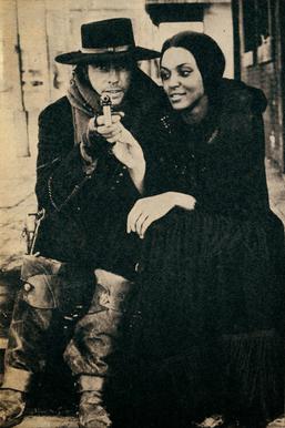 Jean-Louis Trintignant and Vonetta McGee on the Elios Film set during the filming of The Great Silence.