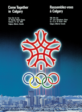 The official poster of the 1988 Winter Olympics