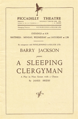 <i>A Sleeping Clergyman</i> Play by James Bridie