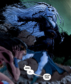 Jeannette using her incredibly loud and strong banshee scream, art by Nicola Scott.