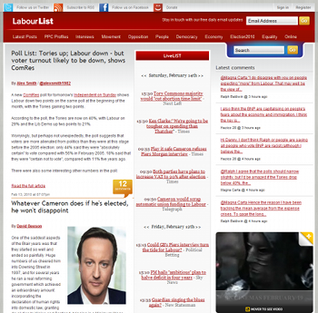The LabourList home page.
