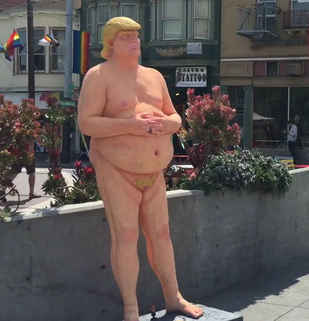 <i>The Emperor Has No Balls</i> Sculpture series depicting Donald Trump by Indecline