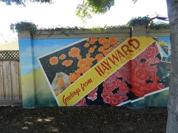 Hayward Public Art Program mural detail (Jean Bidwell, artist)