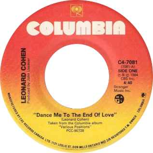 <span class="mw-page-title-main">Dance Me to the End of Love</span> 1984 song by Leonard Cohen