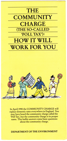 Livreto intitulado "The Community Charge (o chamado Poll Tax) Como vai funcionar para você".