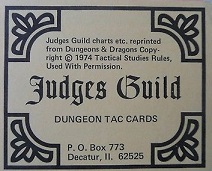 <i>Dungeon Tac Cards</i> 1976 role-playing game supplement