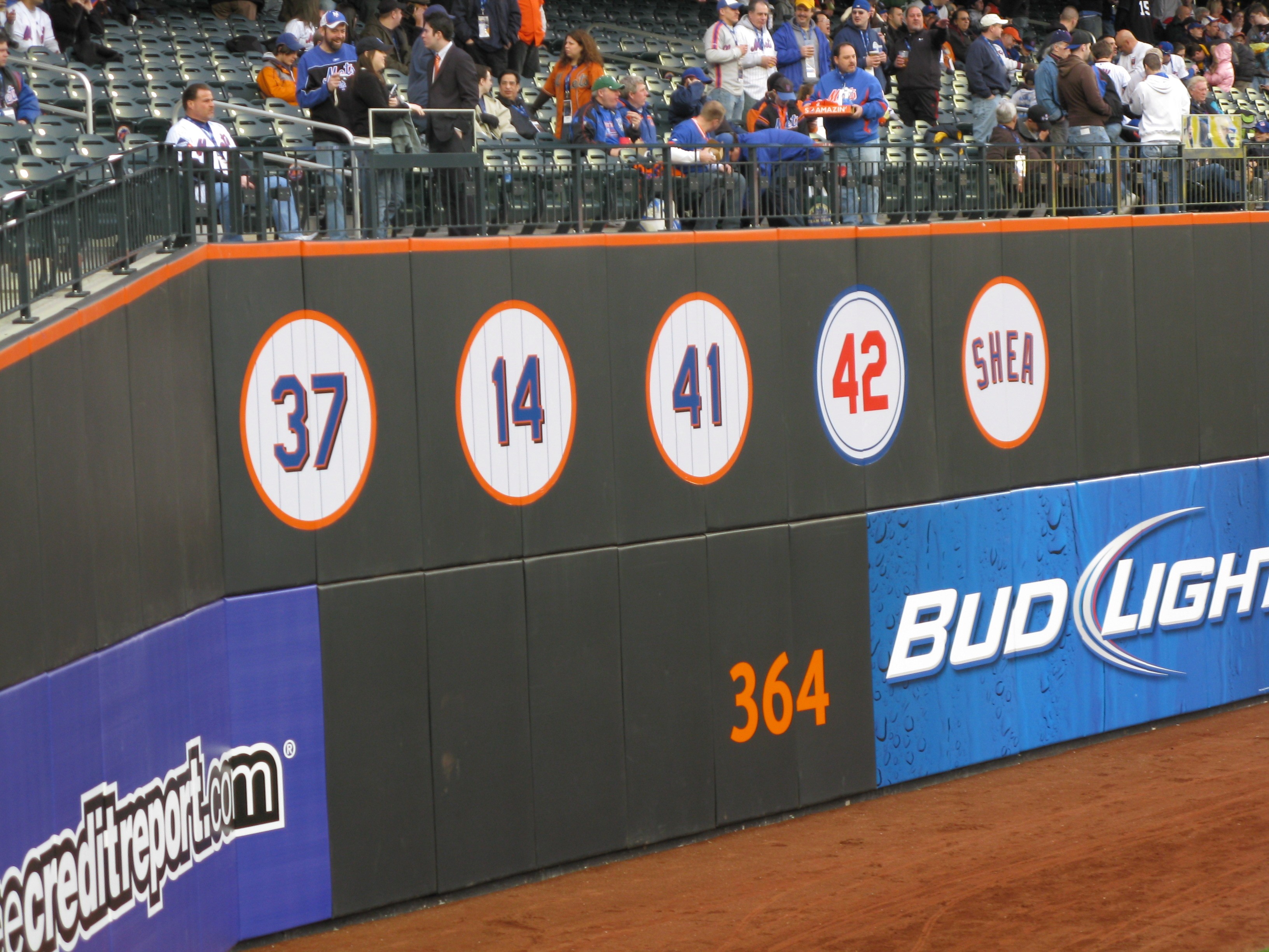 Retired numbers as they appeared when they displayed above the Stadium Club  windows. Picture was taken befor…