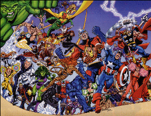 Cover art for Avengers (vol. 3) #1. Art by George Pérez.