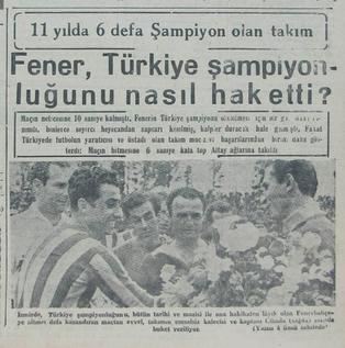 File:Turkish championship of Fenerbahçe in newspaper, 1950.jpg