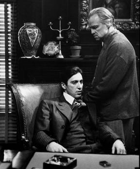 Brando (right) and Pacino as Don Vito and Michael Corleone, respectively