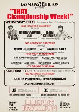 <span class="mw-page-title-main">Muhammad Ali vs. Leon Spinks</span> February 1978 boxing competition