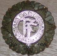 Staybrite version of the capbadge worn usually by Enlisted personnel in the Defence Forces. Staybrite.JPG