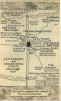 Faulkner's map of Yoknapatawpha County