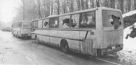 File:Plitvice Lakes, Croatian police convoy after 31 March 1991 ambush.jpg