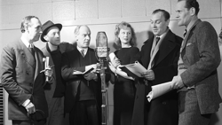 Richard II, a 1947 radio production with George Ralph, Alec Guinness, Nicholas Hannen, Margaret Leighton, Ralph Richardson and Harry Andrews. Broadcast on the BBC Third Programme 11/5/1947 BBC Radio drama cast Richard II 1947.png