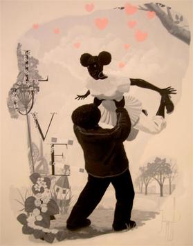 Vignette #2, 2008. Acrylic on Plexiglas displayed at Chicago Art Institute. Vignette -2, 2008, Kerry James Marshall.JPG