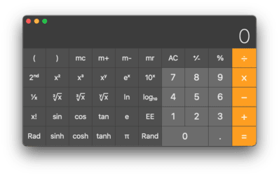 Calculator (Apple) Calculator application on Apple systems