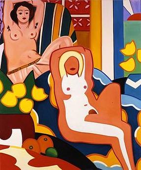 File:'Sunset Nude with Matisse Odalisque', oil on canvas painting by --Tom Wesselmann-- 2003.jpg