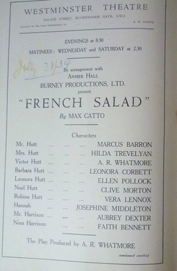 <i>French Salad</i> 1934 play