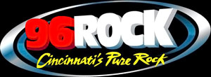 96 Rock's logo as an active rock station from 2007-09