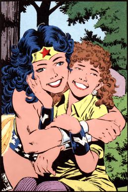 Vanessa Kapatelis and Wonder Woman, art by George Pérez.