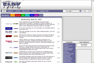 Screenshot depicting the design of the website from 2007 to 2011