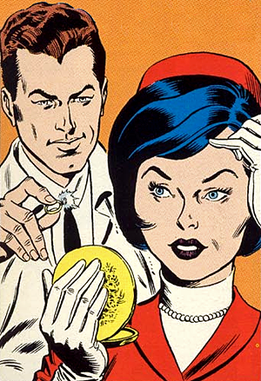 Jean Loring with Ray Palmer.Art by Gil Kane.