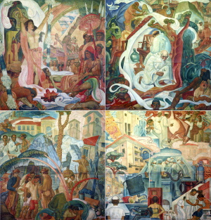 <i>The Progress of Medicine in the Philippines</i> 1953 painting by Botong Francisco