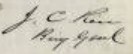 Signature of Brig. Gen. James Clay Rice on an 1864 letter to New York Governor Horatio Seymour.