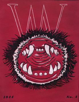 The cover of the final issue was designed by Roberto Matta and depicted a vagina dentata. Matta VVV.jpg