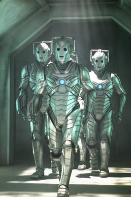 Three Cybermen in their 2013 redesign