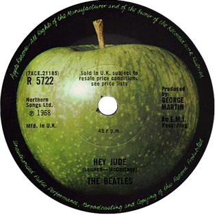 UK Hey Jude Single // image from Wikimedia