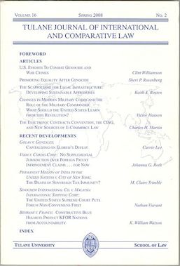 <i>Tulane Journal of International and Comparative Law</i> Academic journal