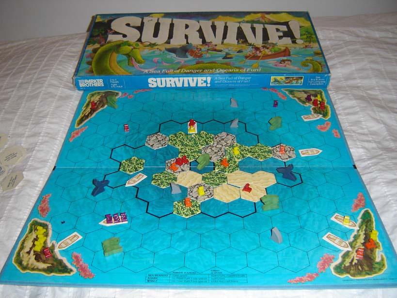 1982 Board Game Parts: SURVIVE Parker Brothers Escape the Sinking Island 