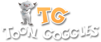 Toon Goggles logo with its mascot Yeti