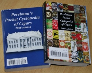 Two editions of the Cyclopedia of Cigars, (2006 and 2007). 2-Perelman-Cyclopedia-Cigars.jpg