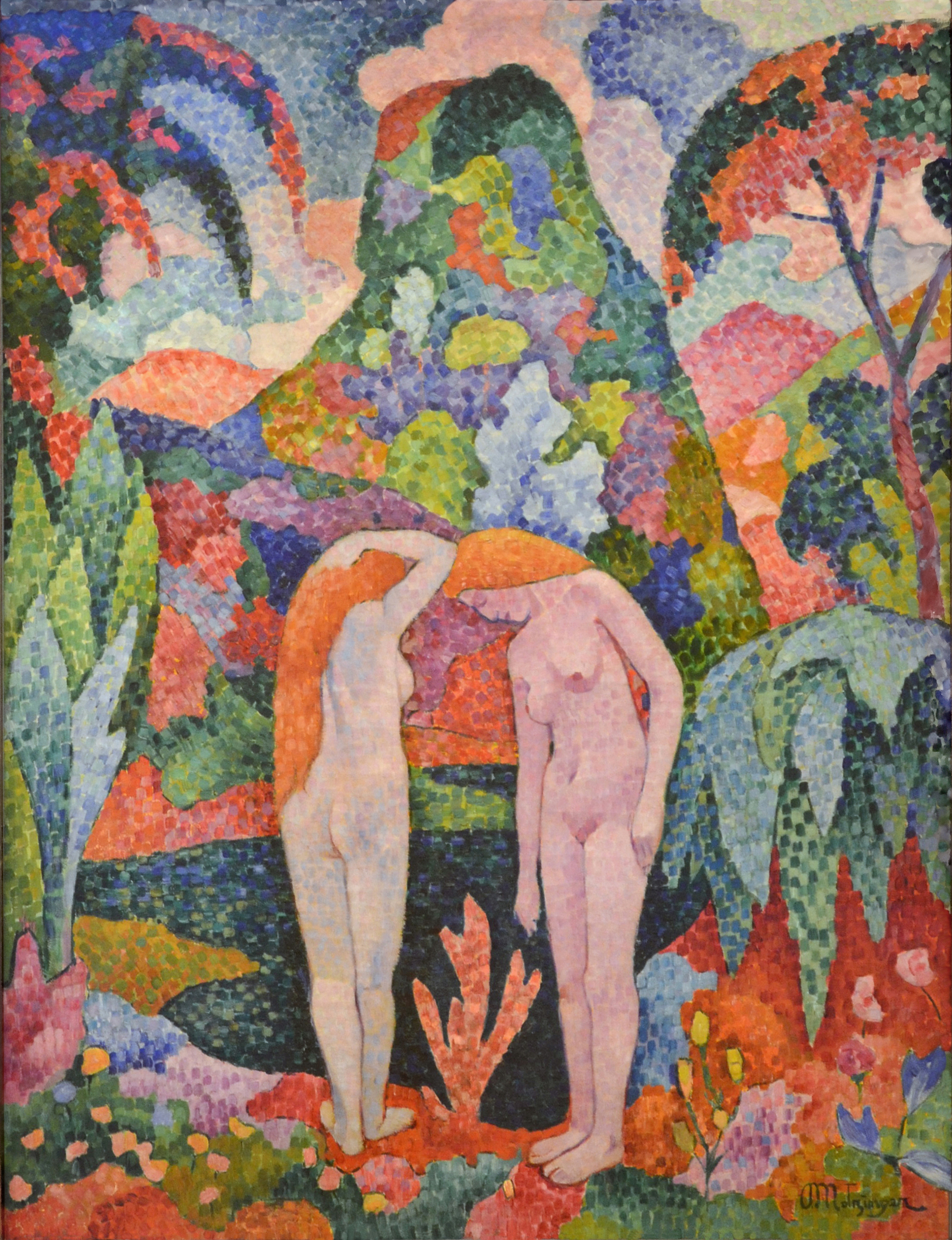 Nude paintings in nature: Jean Metzinger, Two Nudes in an Exotic Landscape, ca. 1905, private collection. Wikimedia Commons.