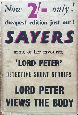 <i>Lord Peter Views the Body</i> 1928 short story collection by Dorothy Sayers