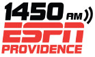 Logo for WLKW/WPVD as ESPN 1450 Providence, used from 2009 to 2019. WLKW-AM ESPN logo.png