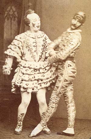The Payne Brothers – Harry (left) as Clown and Fred as Harlequin, c. 1875