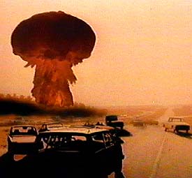 A nuclear weapon detonates near Fort Riley, Kansas