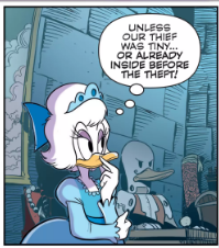 Daisy Duck as she appears in the comics Daisy Duck in The Mysteries of Paris.png