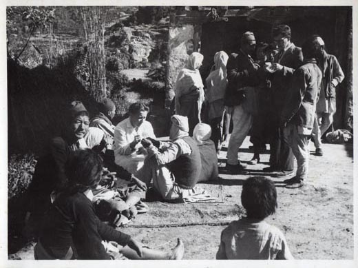 File:Dr James Dick and Jill Cook treating patients at the UMN dispensary at Okhaldhunga in the early 1960s.jpg