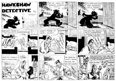 Hawkshaw The Detective Sunday Page by Gus Mager from 3/19/1939 Size 11 x 15  inch