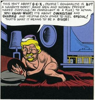 <i>The Sensual Santa</i> One-page comic strip by Daniel Clowes