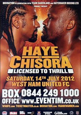 <span class="mw-page-title-main">David Haye vs Derek Chisora</span> Boxing competition